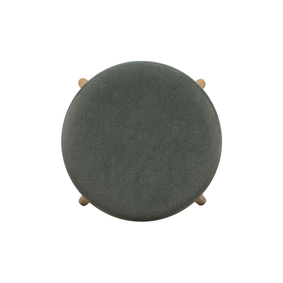 Oodle Performance Vegan Mohair Bar and Counter Stool - Green / Natural Ash / Counter Height