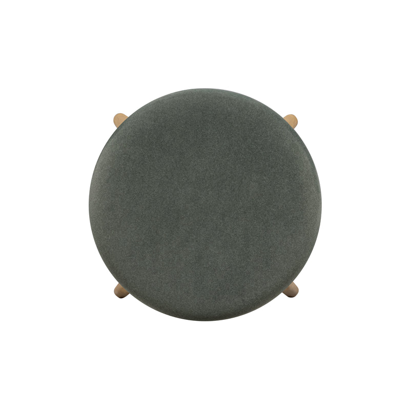 Oodle Performance Vegan Mohair Bar and Counter Stool - Green / Natural Ash / Counter Height
