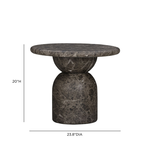 Cynthia Concrete Indoor/Outdoor Side Table - Dark Emperador Marble