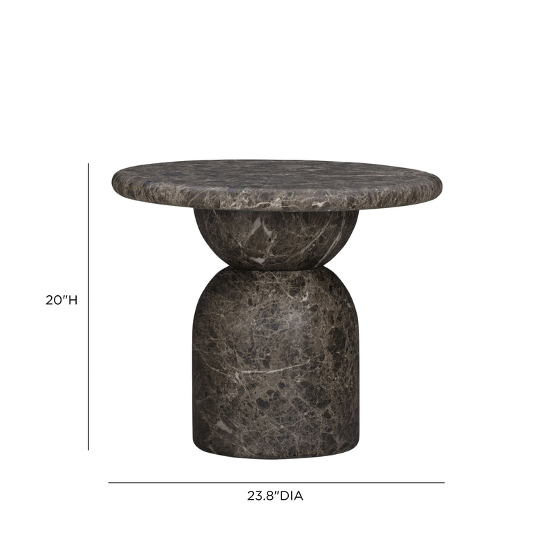 Cynthia Concrete Indoor/Outdoor Side Table - Dark Emperador Marble