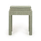 Kora Cotton Jute Contract-Grade Accent Stool - Green Stripes