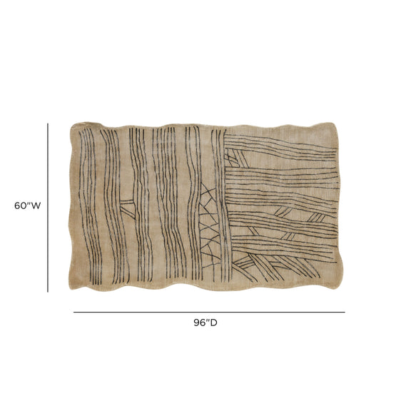 Daphne Natural Hand Tufted Wool Area Rug 5'X8'