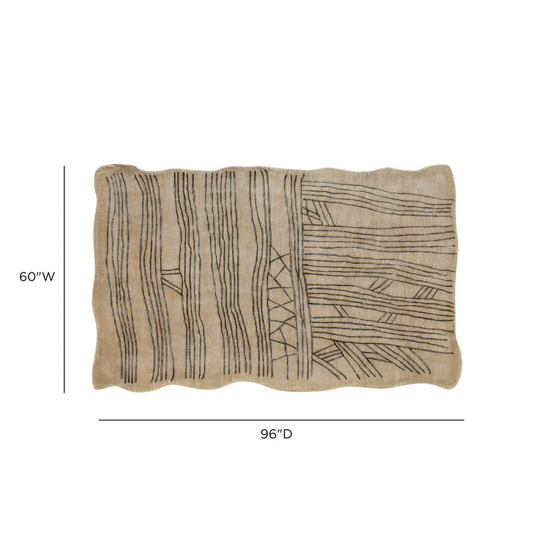 Daphne Natural Hand Tufted Wool Area Rug 5'X8'