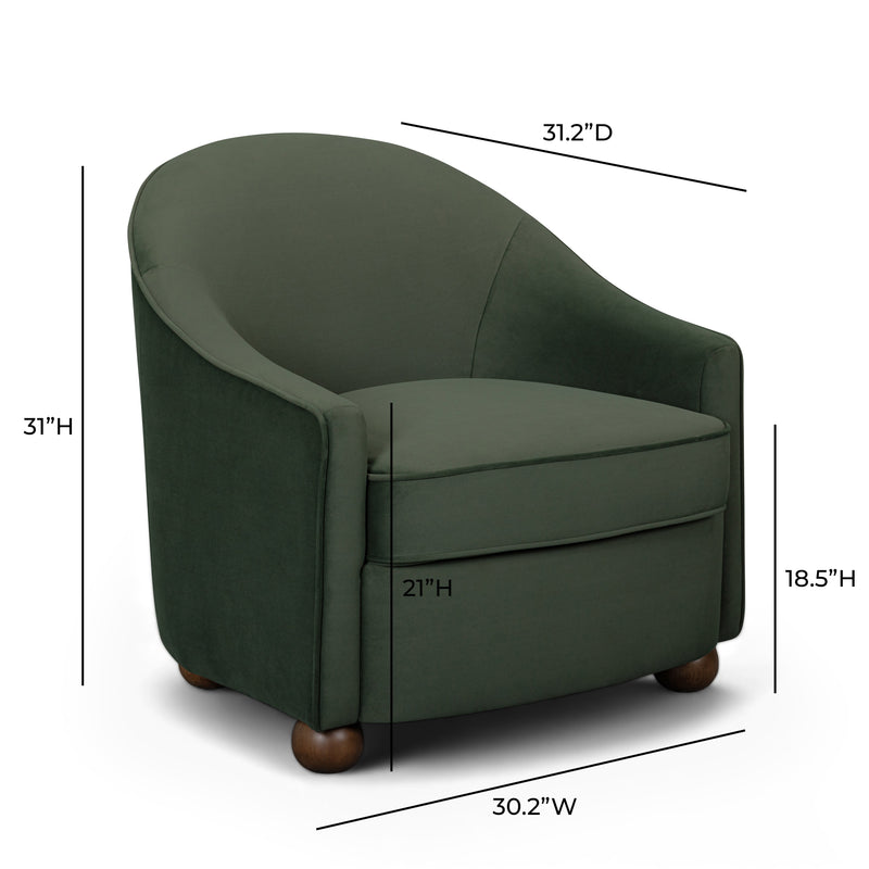 Cettie Performance Velvet Accent Chair - Green