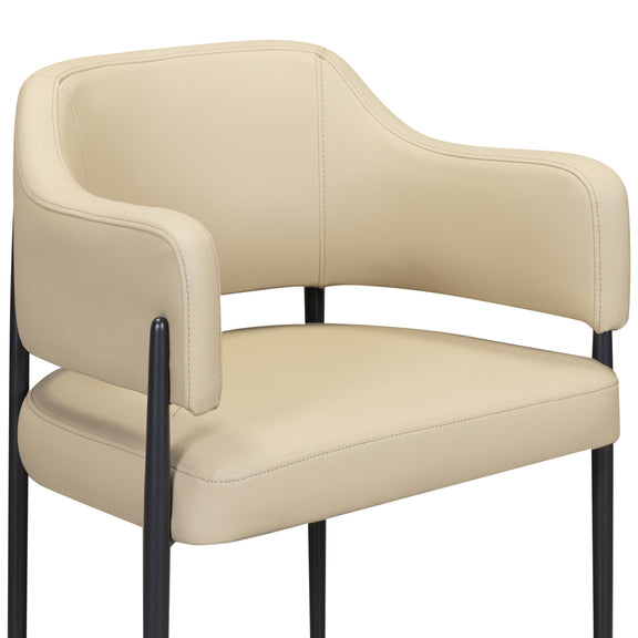 Sezanne Contract-Grade Vegan Leather Dining Chair - Taupe