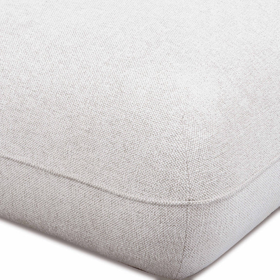 Arezza Stone White Contract-Grade Basketweave Chenille Ottoman