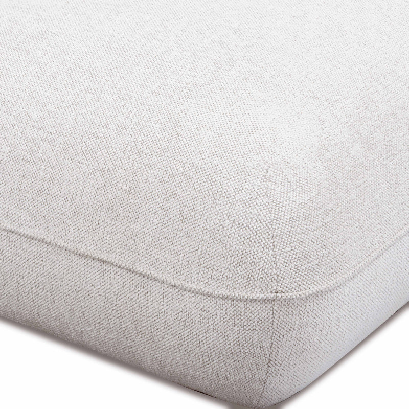Arezza Stone White Contract-Grade Basketweave Chenille Ottoman