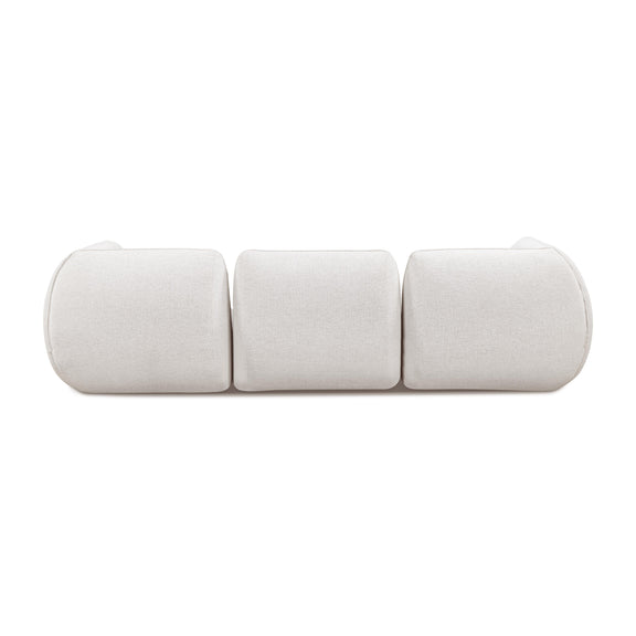 Arezza 4-Piece Stone White Contract-Grade Basketweave Chenille Modular Sectional