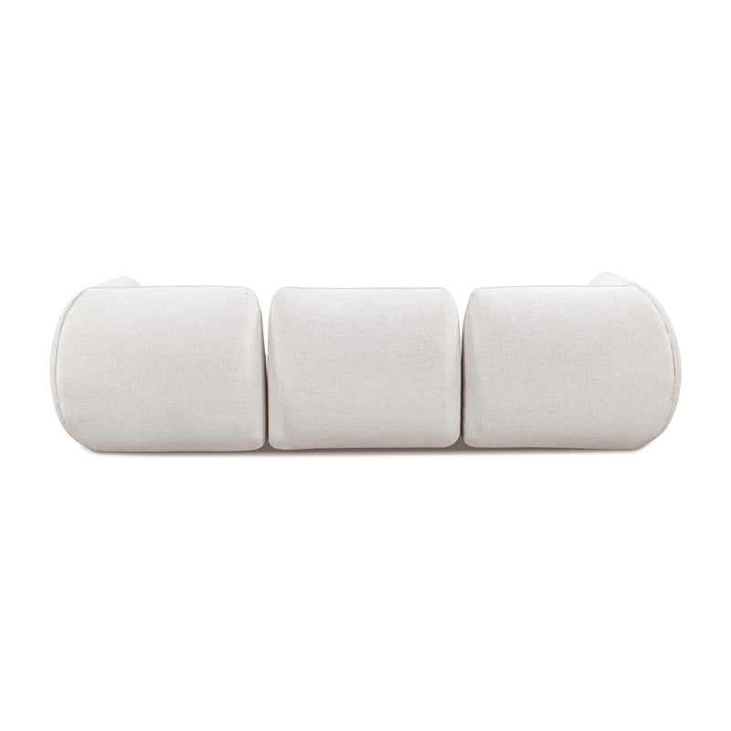 Arezza 4-Piece Stone White Contract-Grade Basketweave Chenille Modular Sectional