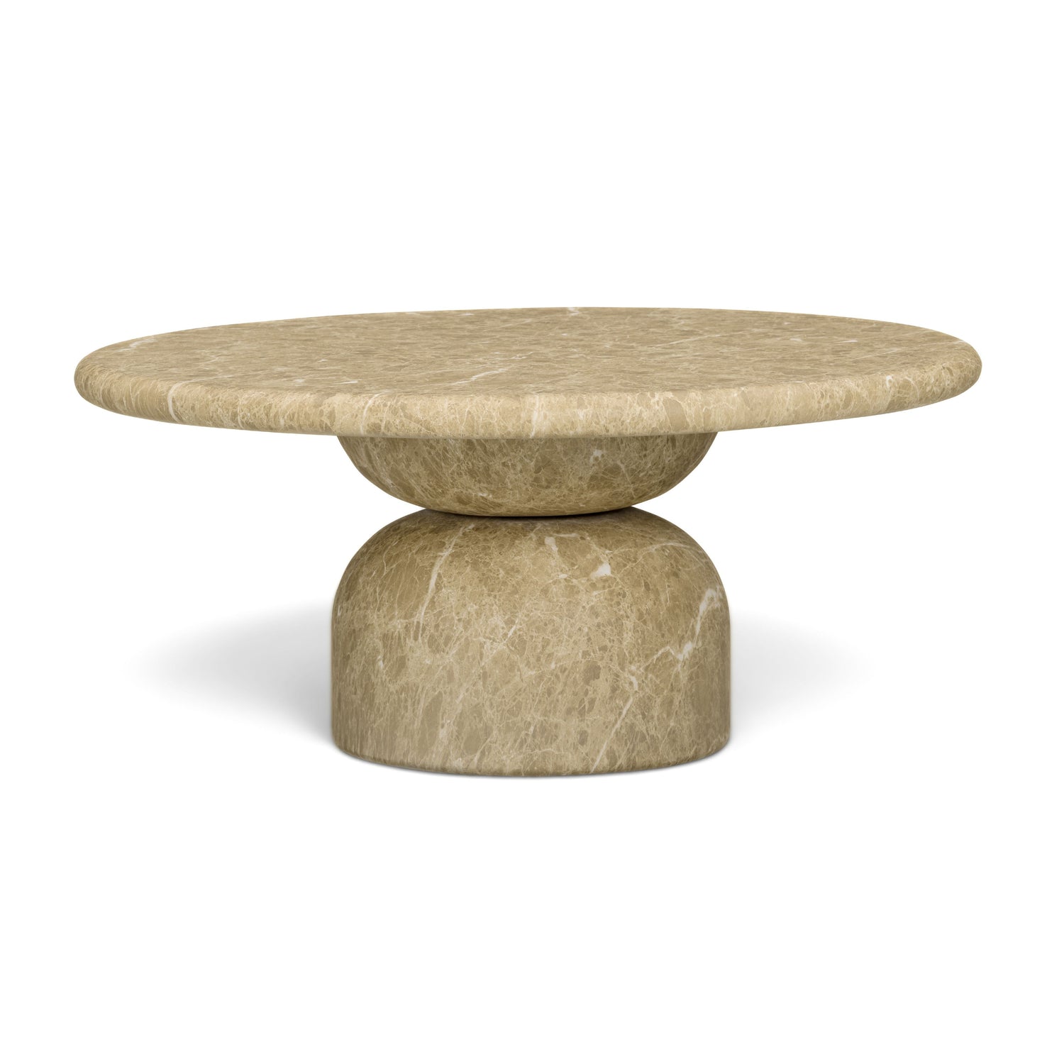 Cynthia 36" Concrete Indoor/Outdoor Coffee Table - Light Emperador Marble