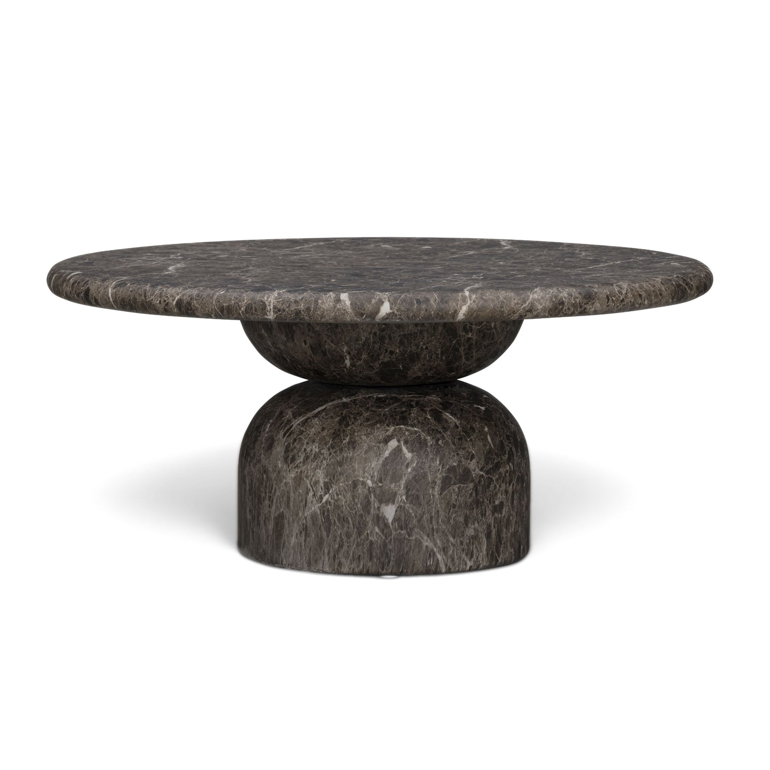 Cynthia 36" Concrete Indoor/Outdoor Coffee Table - Dark Emperador Marble