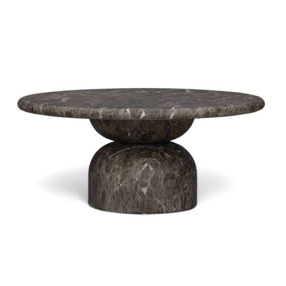 Cynthia 36" Concrete Indoor/Outdoor Coffee Table - Dark Emperador Marble