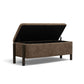 Abby 52" Nubby Fabric Storage Bench - Brown