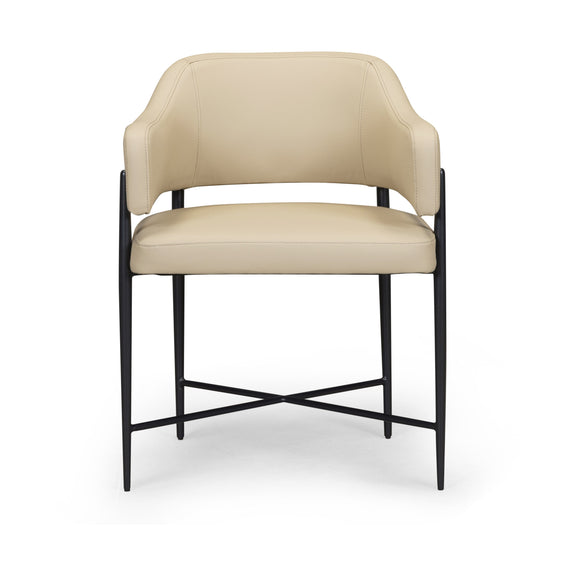 Sezanne Contract-Grade Vegan Leather Dining Chair - Taupe