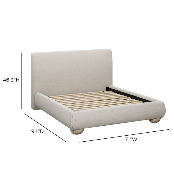 Rayne Textured Fabric Bed - Cream