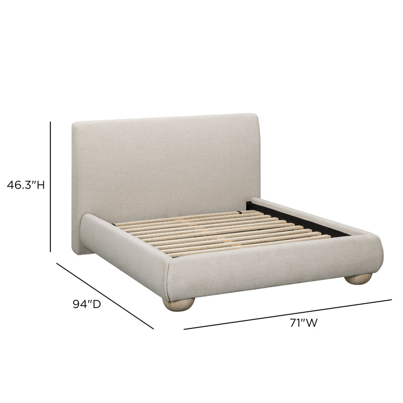 Rayne Textured Fabric Bed - Cream