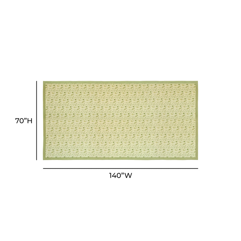 Dolce Natural Cotton Table Cloth - Olive Green / 70" x 140"
