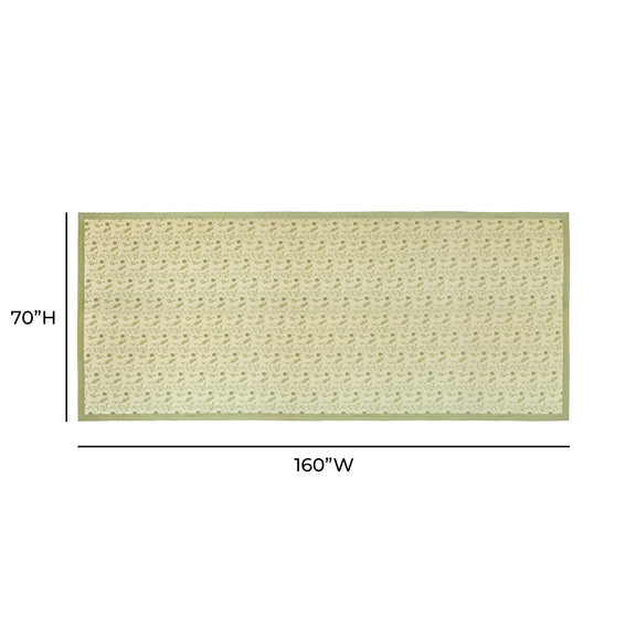 Dolce Natural Cotton Table Cloth - Olive Green / 70" x 160"
