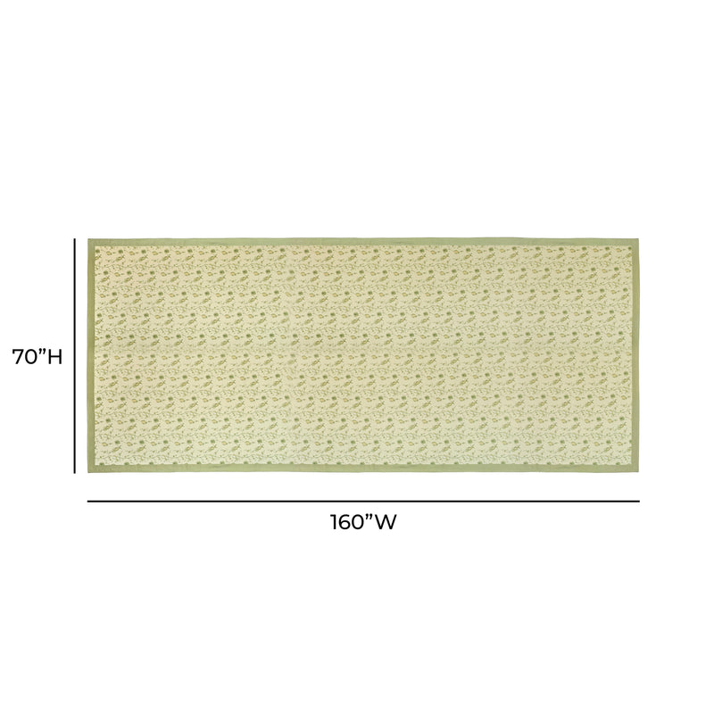 Dolce Natural Cotton Table Cloth - Olive Green / 70" x 160"