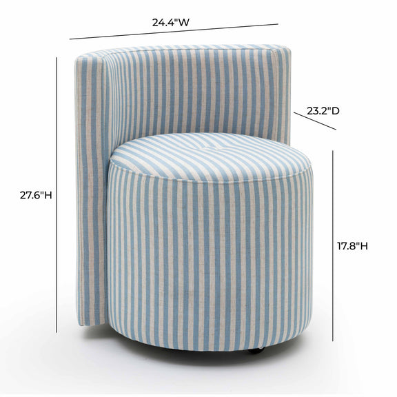 Alyssa Rolling Desk Chair - Blue
