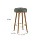 Oodle Performance Vegan Mohair Bar and Counter Stool - Green / Light Walnut / Bar Height