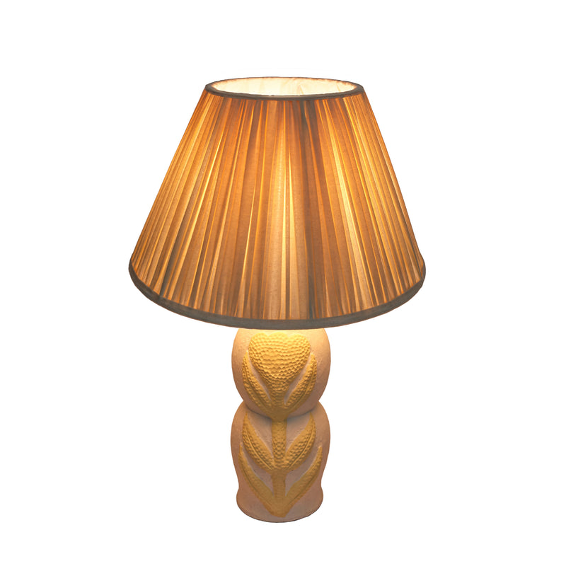Edith Curved Papier Mache Flower Pleated Table Lamp