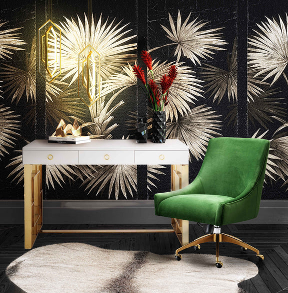 Beatrix Performance Velvet Office Swivel Chair - Green