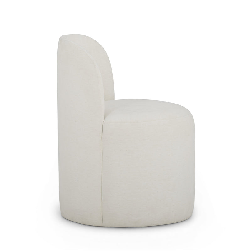 Persa Round Back Performance Chenille Dining Chair - Cream