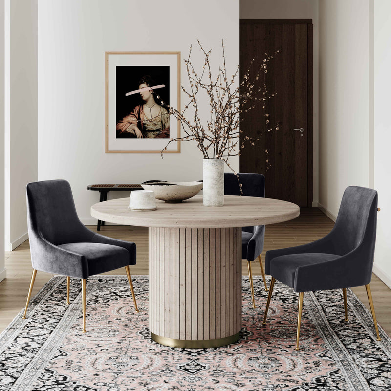 Beatrix Performance Velvet Dining Chair - Grey
