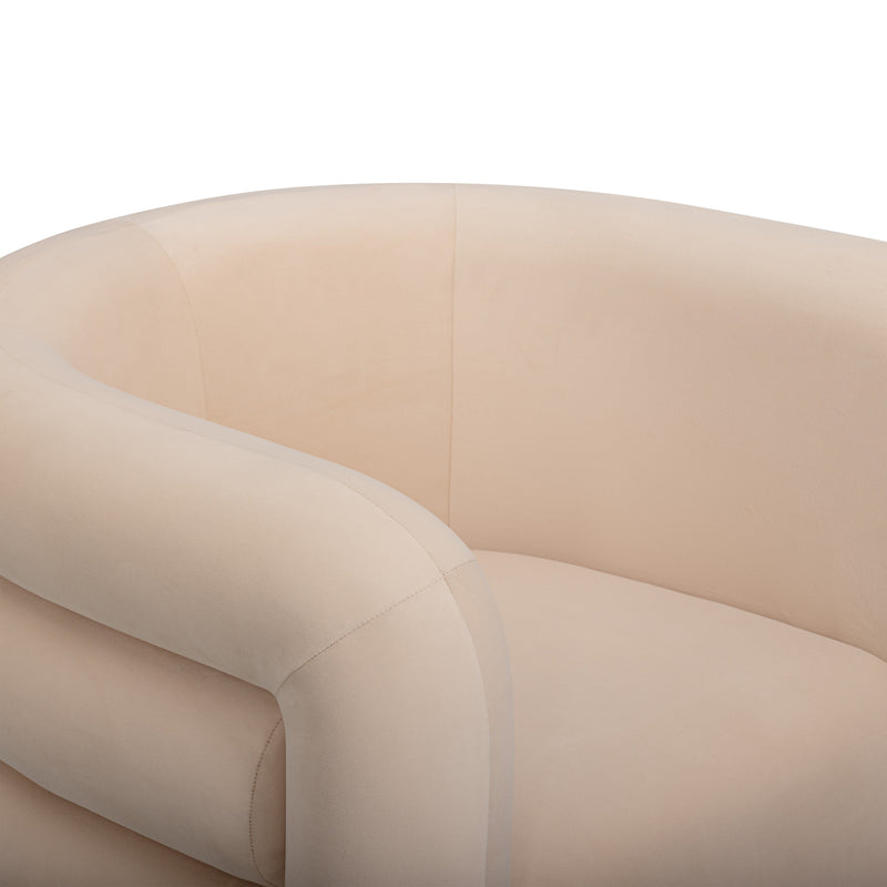 Curves Performance Velvet Swivel Accent Chair - Peach