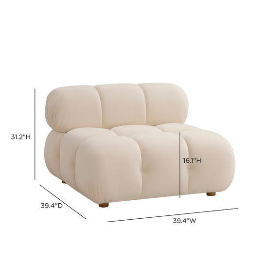 Calliope Performance Modular Armless Chair - Off-White
