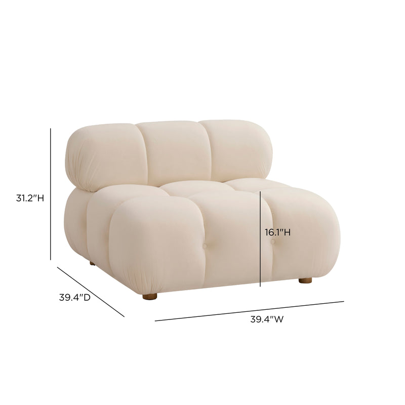 Calliope Performance Modular Armless Chair - Off-White
