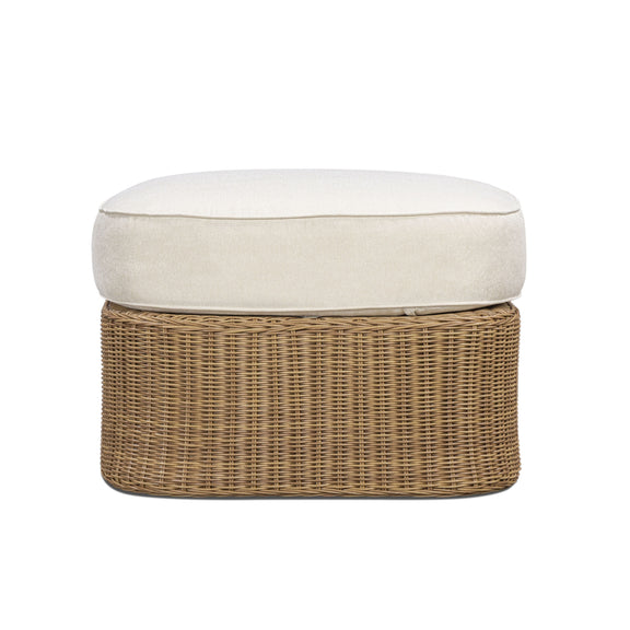 Axel Boucle Outdoor Ottoman - Cream