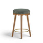 Oodle Performance Vegan Mohair Bar and Counter Stool - Green / Light Walnut / Counter Height
