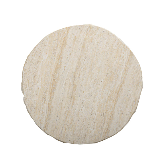 Roxanne Faux Travertine Indoor/Outdoor Concrete Side Table