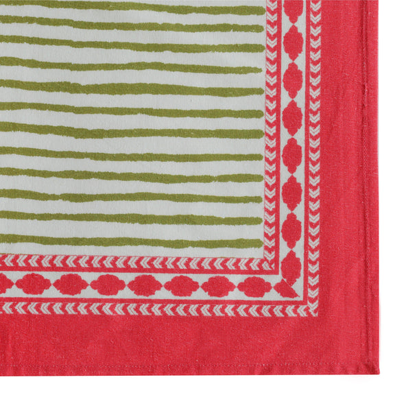 Crissy Cotton Canvas Printed Napkins - Set of 4 - Pink