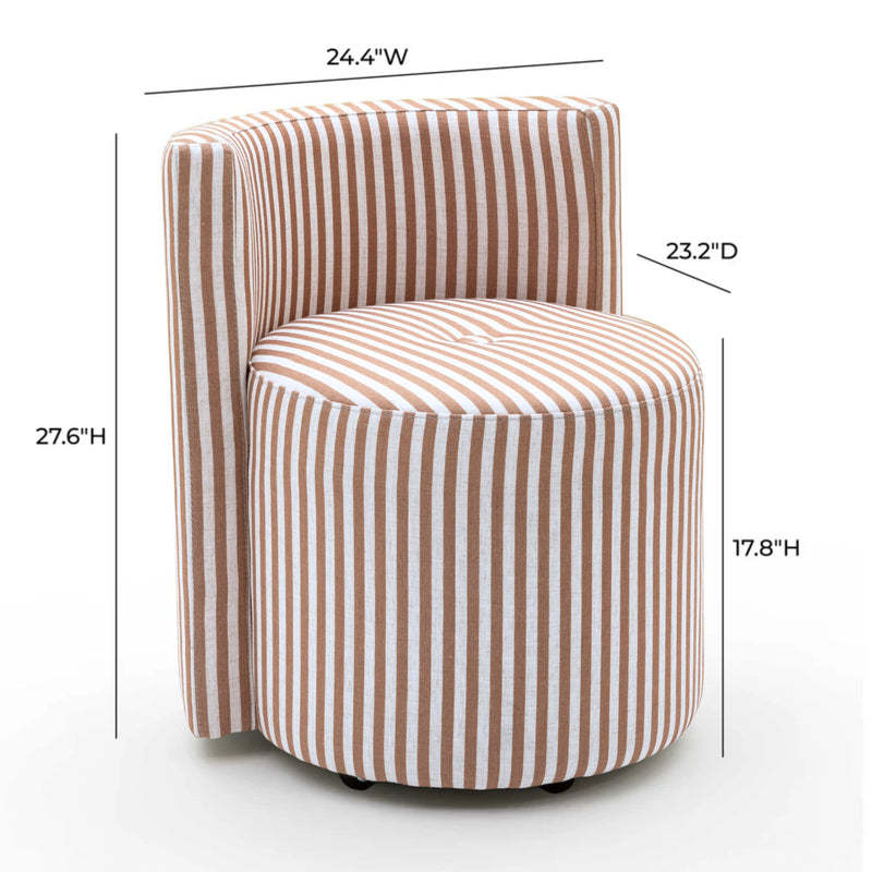 Alyssa Rolling Desk Chair - Brown