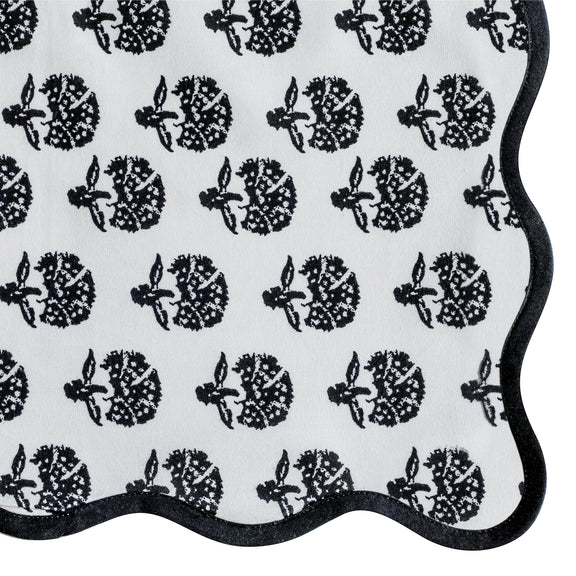 Crissy Cotton Canvas Printed Napkins - Set of 4 - Black Vintage Floral