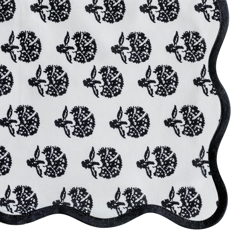 Crissy Cotton Canvas Printed Napkins - Set of 4 - Black Vintage Floral