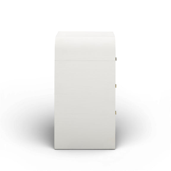 Hump 38" Arched 3-Drawer Bedside Chest - White