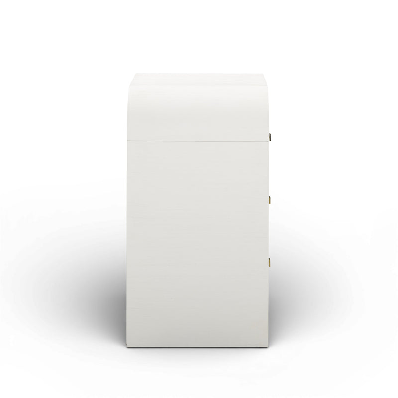 Hump 38" Arched 3-Drawer Bedside Chest - White