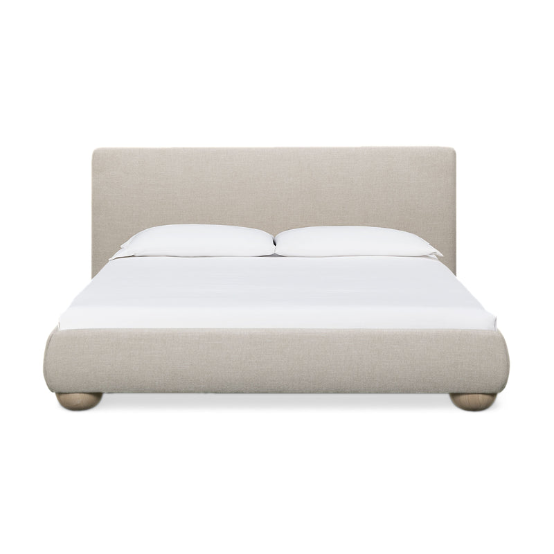 Rayne Textured Fabric Bed - Cream
