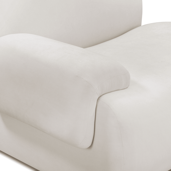 Zenith Contract-Grade Upcycled Fabric Corner Chair - Cream / LAF
