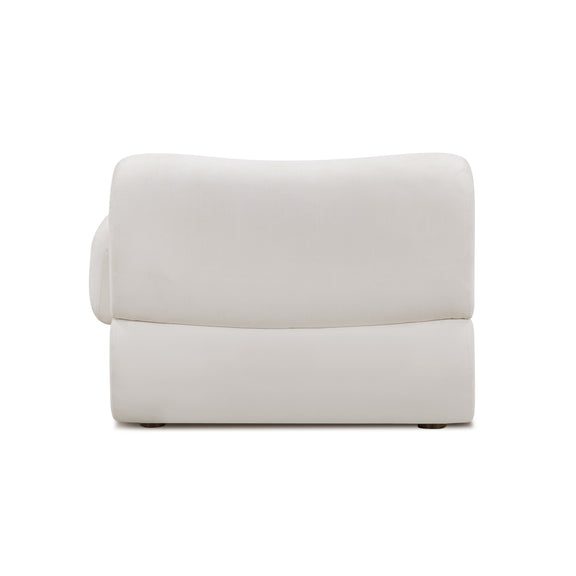 Zenith Contract-Grade Upcycled Fabric Corner Chair - Cream / RAF