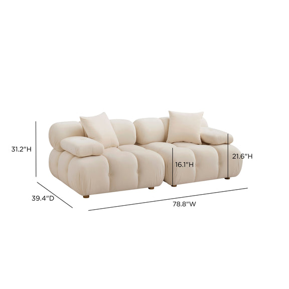 Calliope 79" Modular Loveseat - Off-White