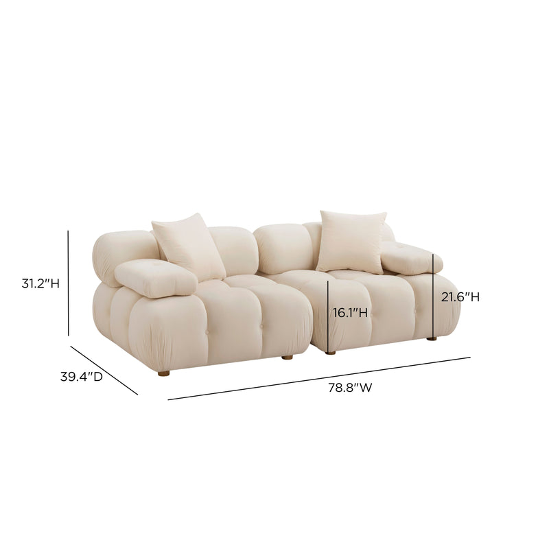 Calliope 79" Modular Loveseat - Off-White