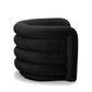 Curves Performance Velvet Swivel Accent Chair - Black