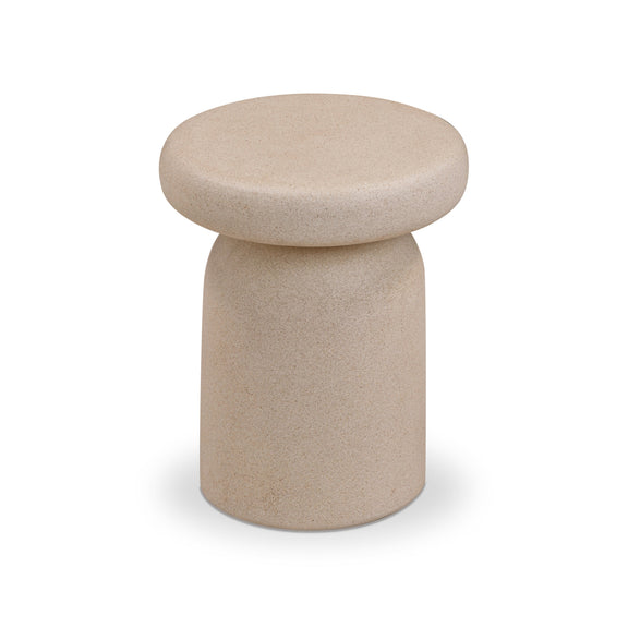 Lydia Concrete Indoor/Outdoor Side Table - Cream