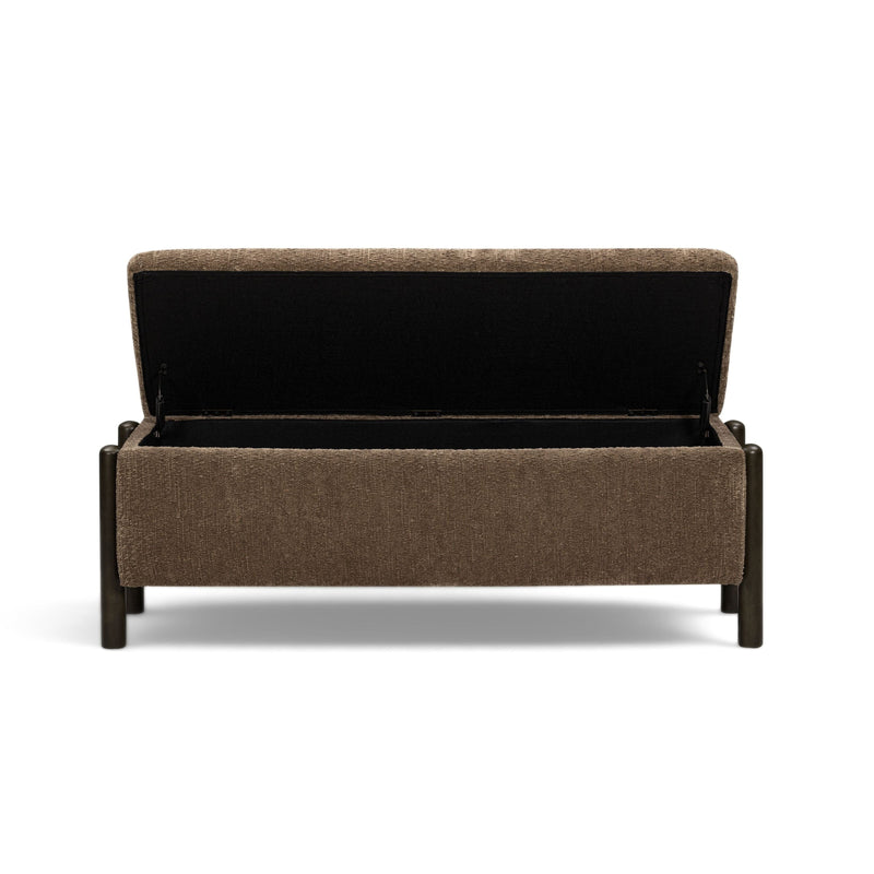 Abby 52" Nubby Fabric Storage Bench - Brown