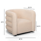 Curves Performance Velvet Swivel Accent Chair - Peach